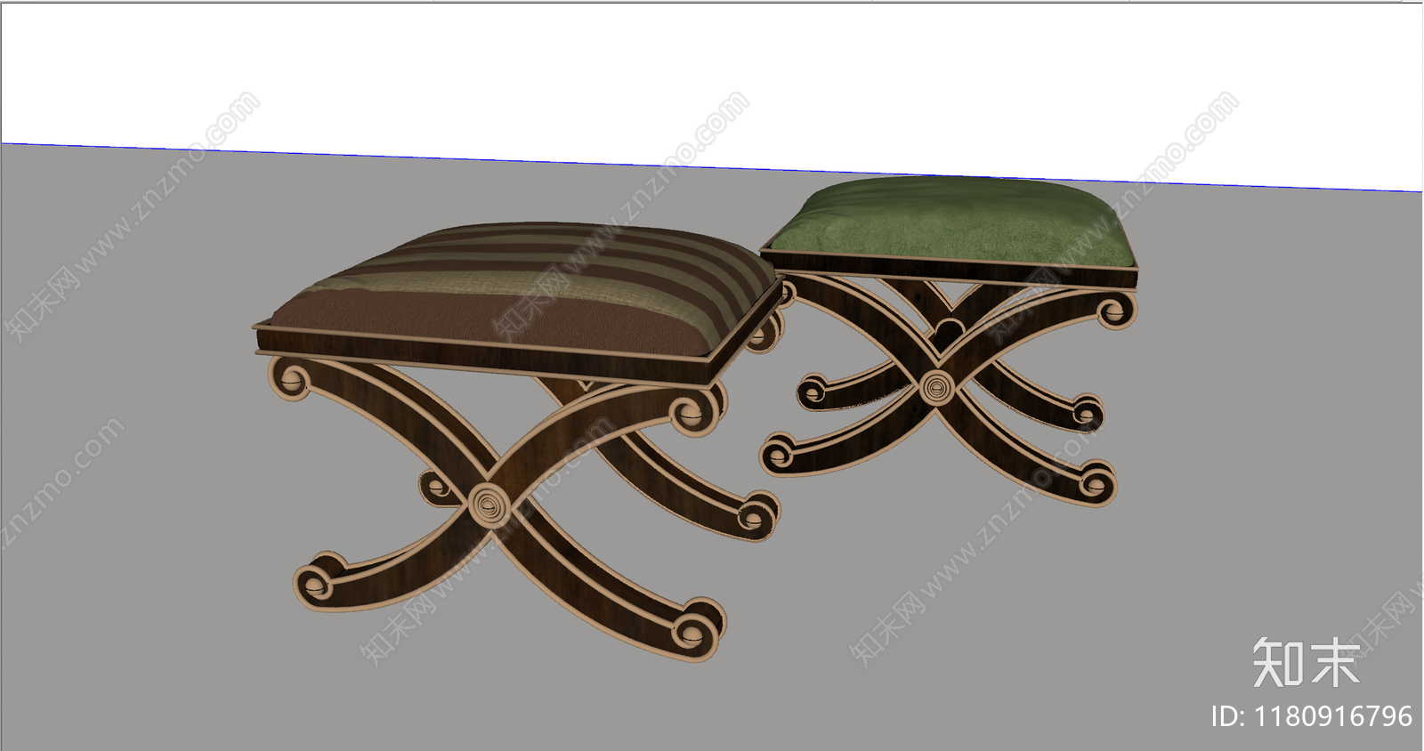 美式欧式其他凳子SU模型下载【ID:1180916796】