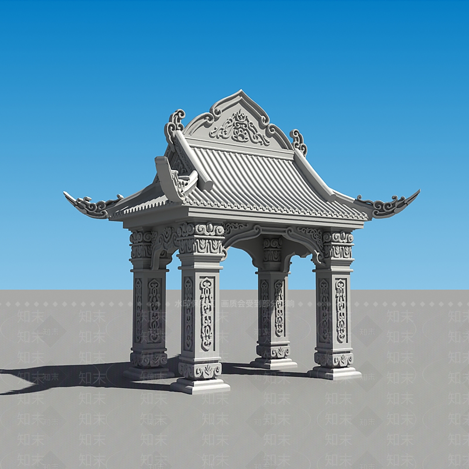 中式古建3D模型下载【ID:1180917079】