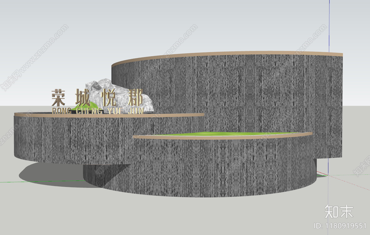 现代景墙SU模型下载【ID:1180919551】