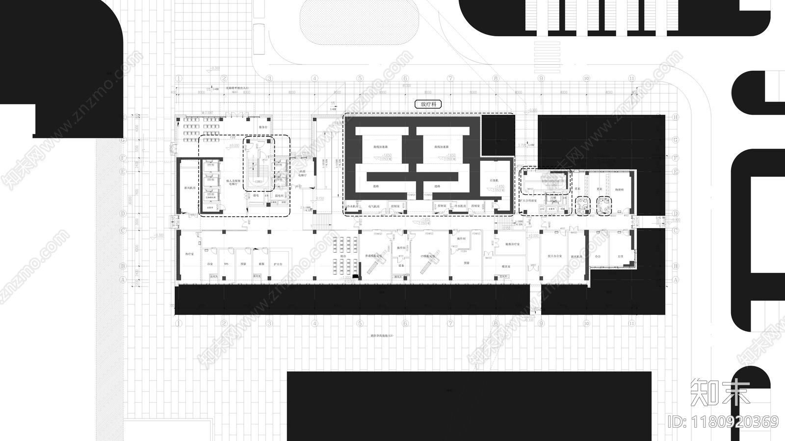 现代医院建筑cad施工图下载【ID:1180920369】