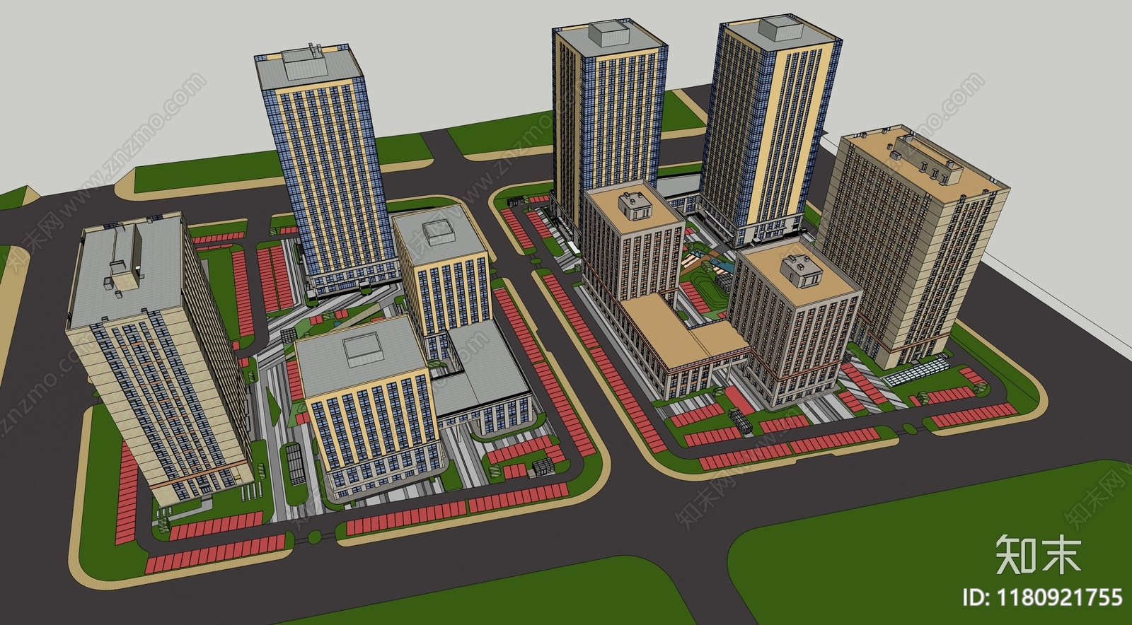 现代办公楼SU模型下载【ID:1180921755】