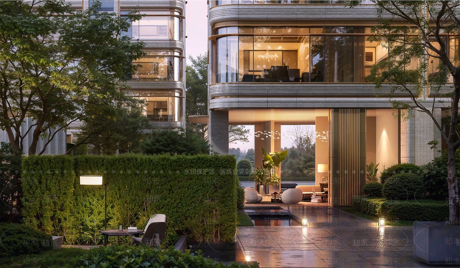 现代小区建筑SU模型下载【ID:1180925250】