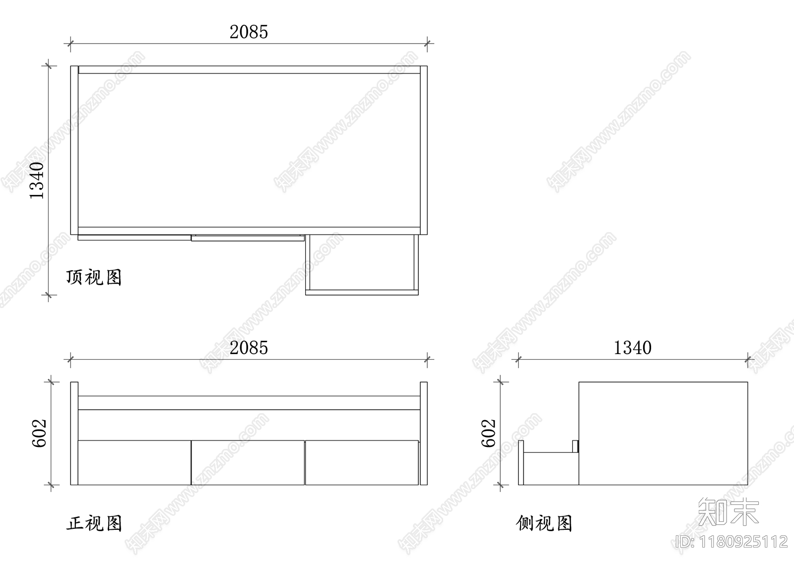 现代床cad施工图下载【ID:1180925112】