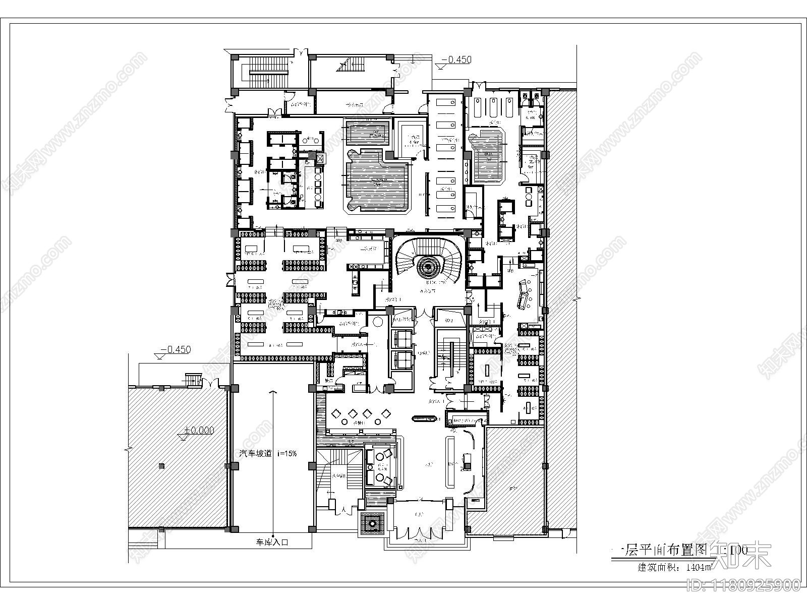 新中式轻奢洗浴中心施工图下载【ID:1180925900】