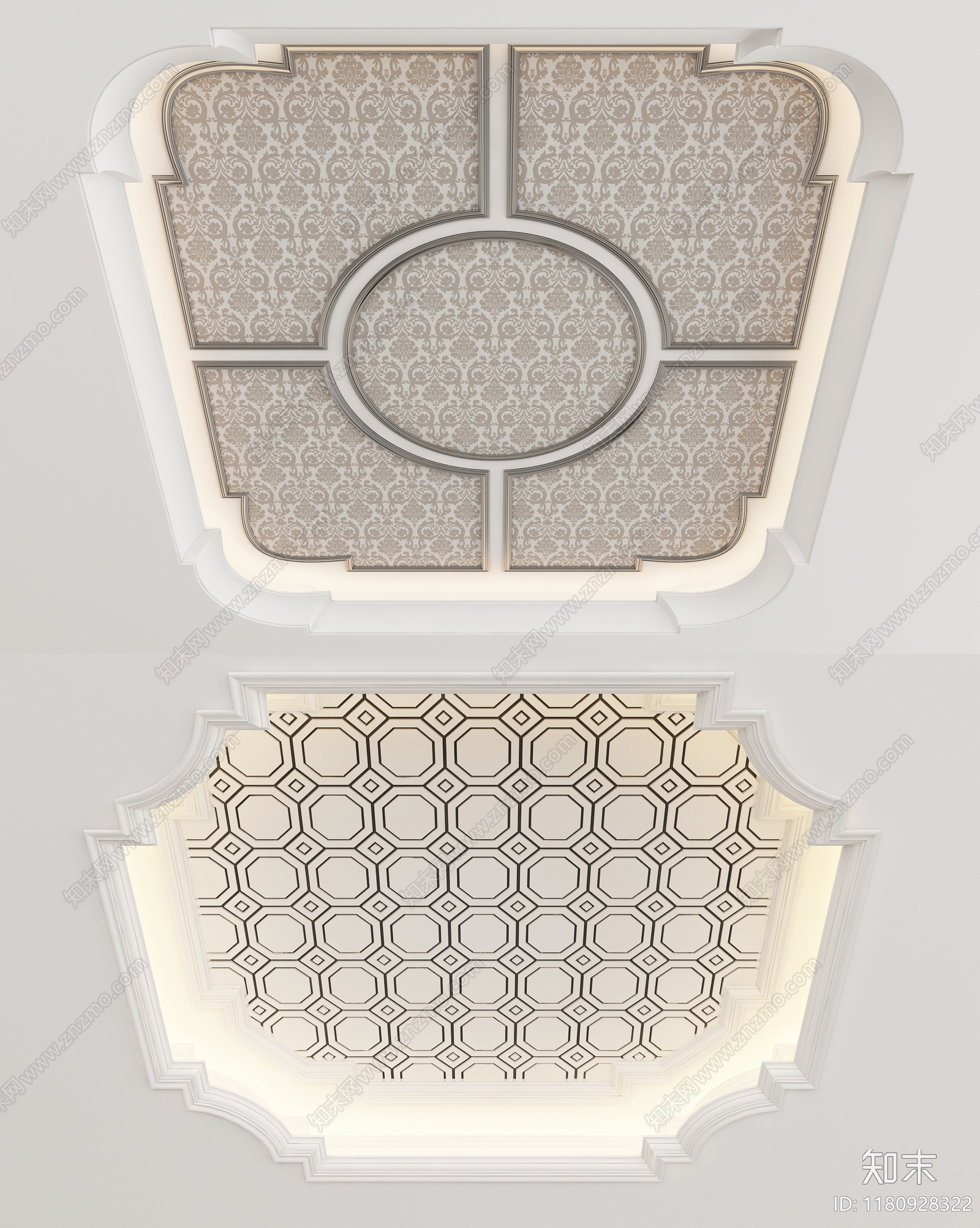 欧式吊顶3D模型下载【ID:1180928322】