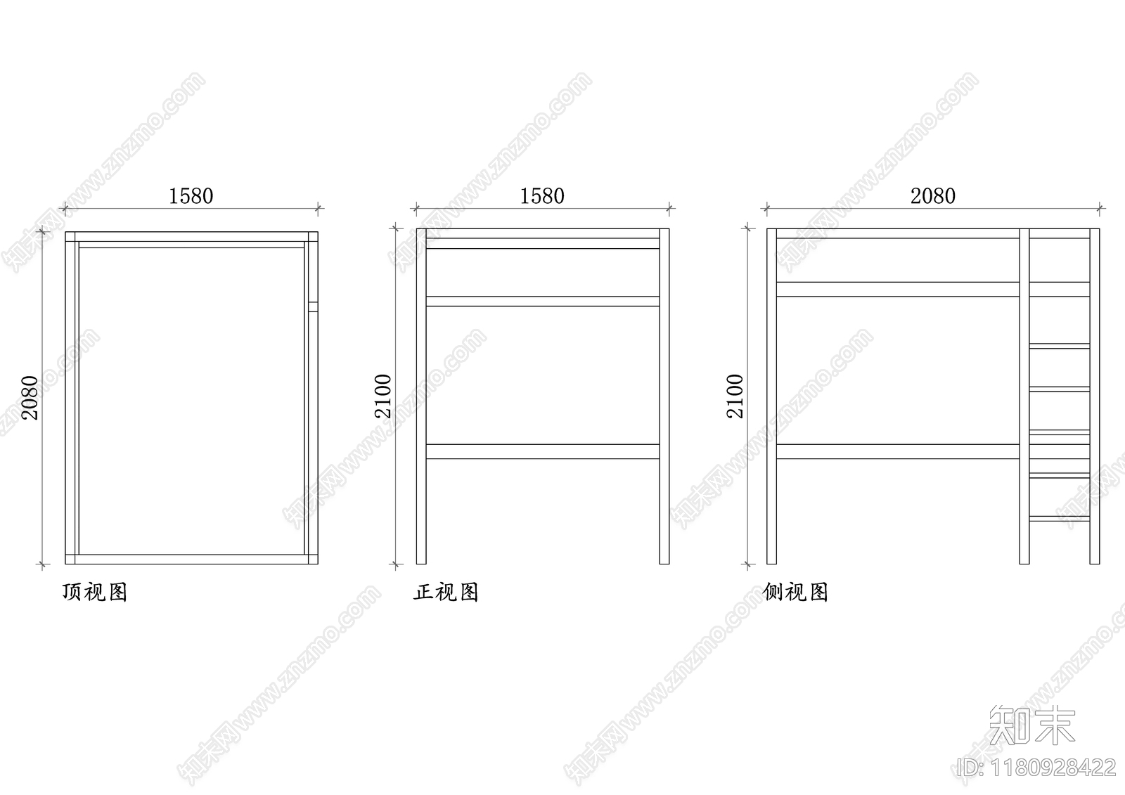 现代床cad施工图下载【ID:1180928422】