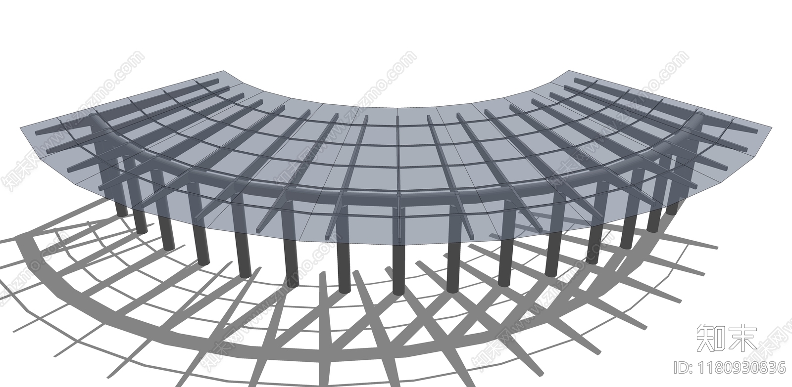 现代廊架SU模型下载【ID:1180930836】