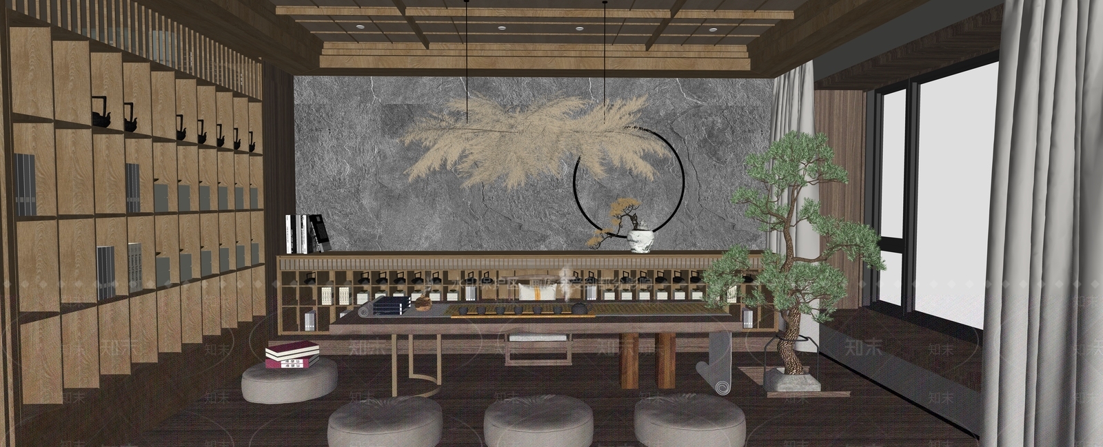 新中式其他店铺SU模型下载【ID:1180933142】
