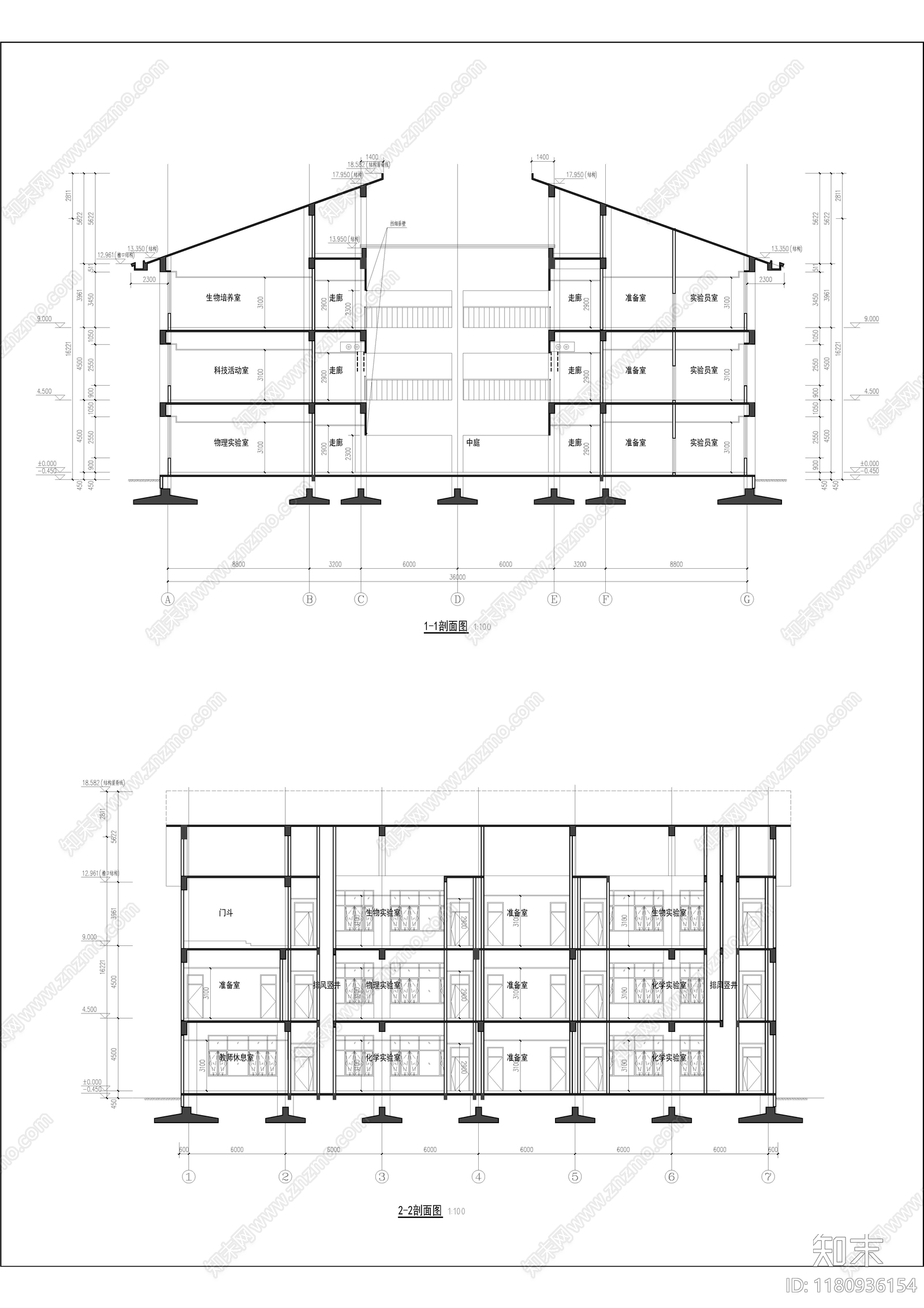 现代学校建筑cad施工图下载【ID:1180936154】