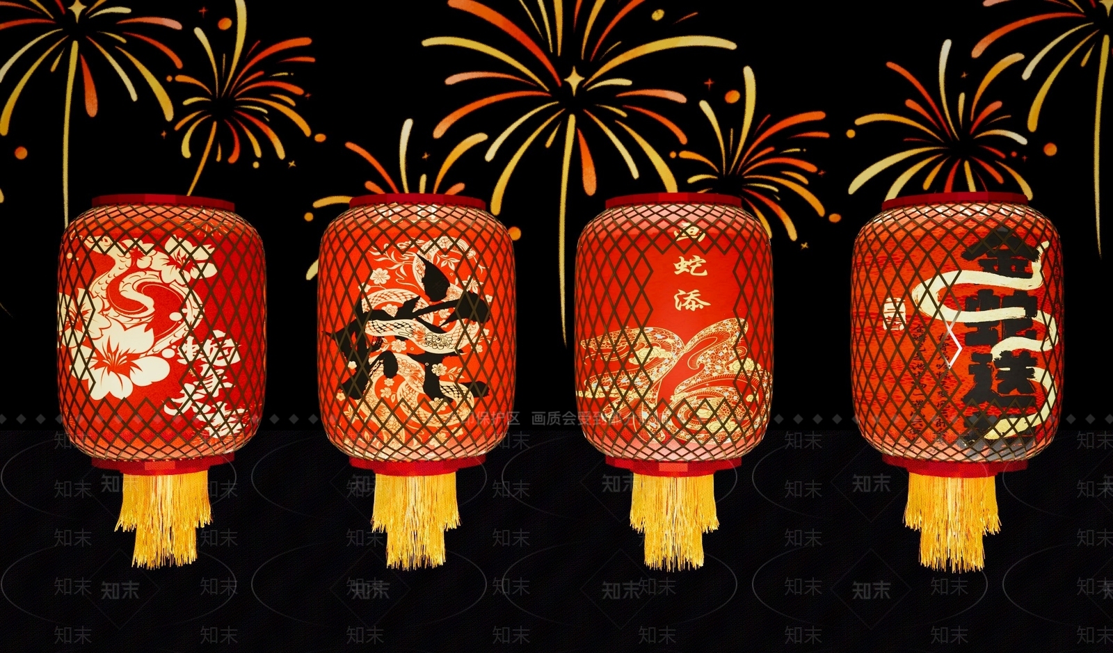 新中式灯笼SU模型下载【ID:1180937249】