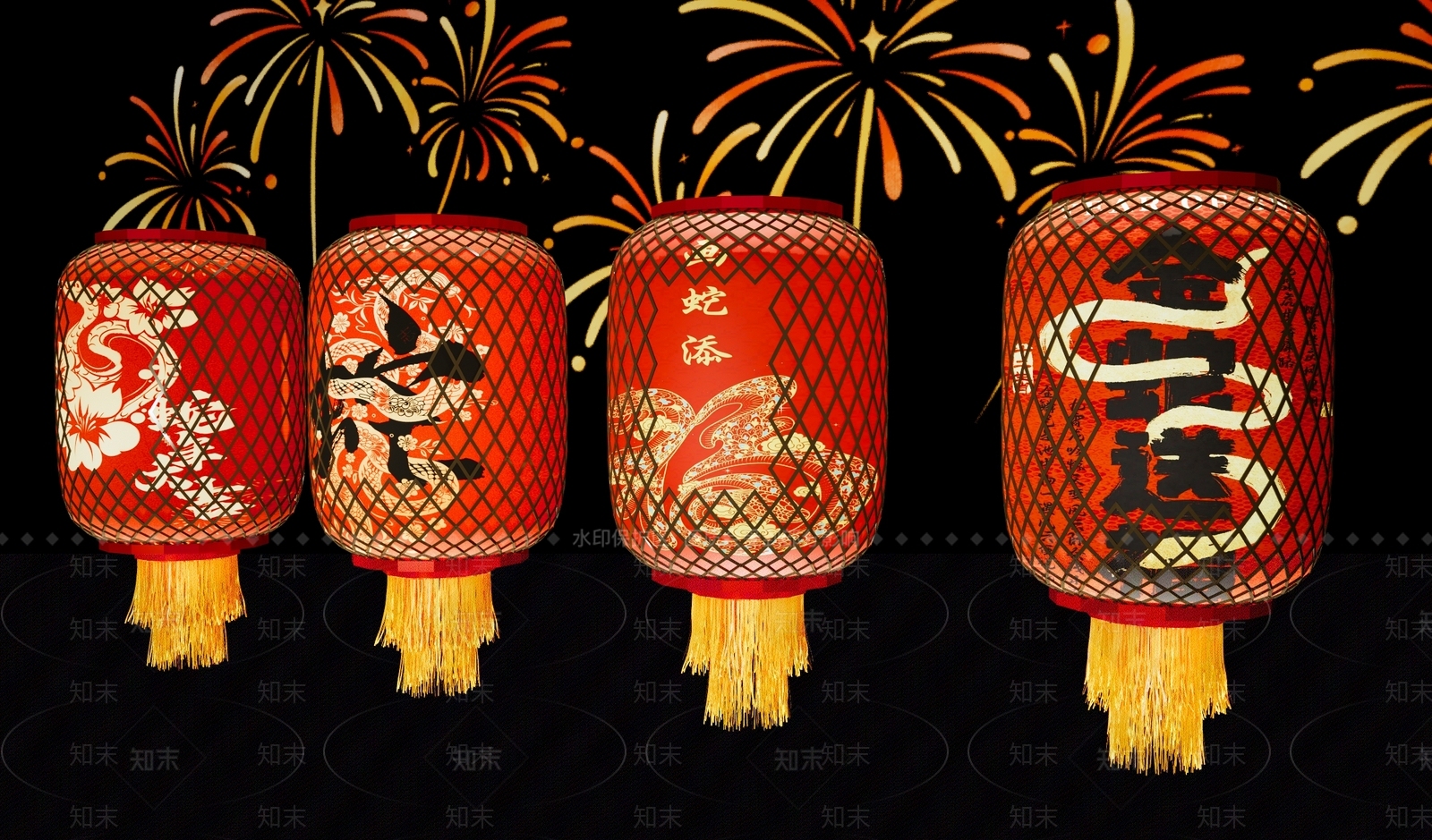 新中式灯笼SU模型下载【ID:1180937249】