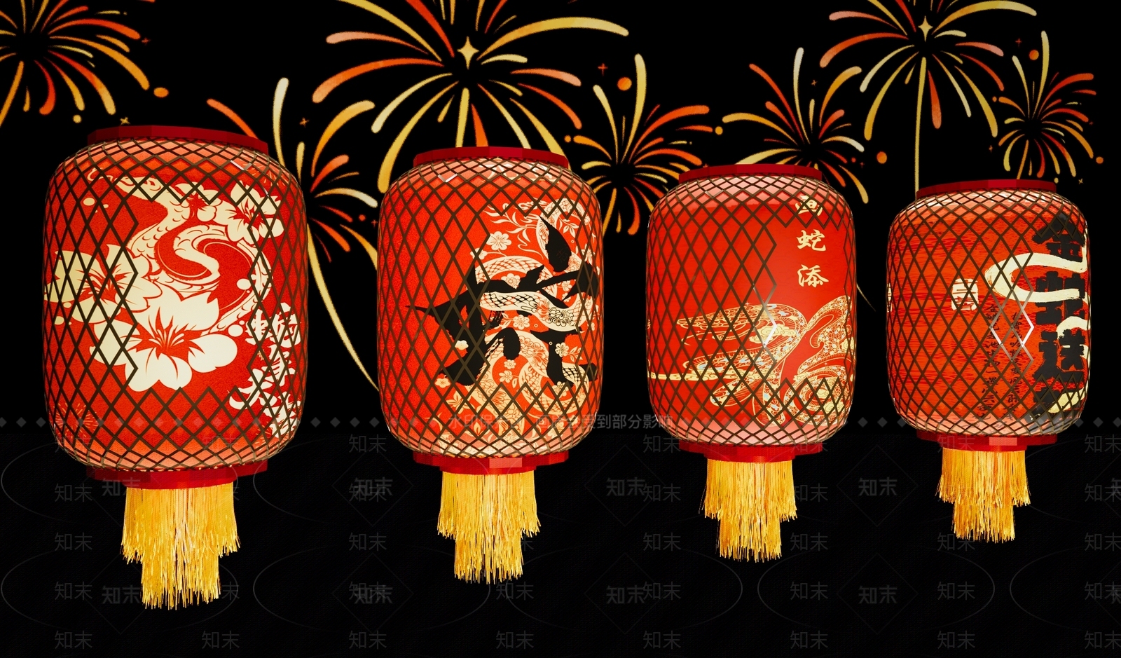 新中式灯笼SU模型下载【ID:1180937249】