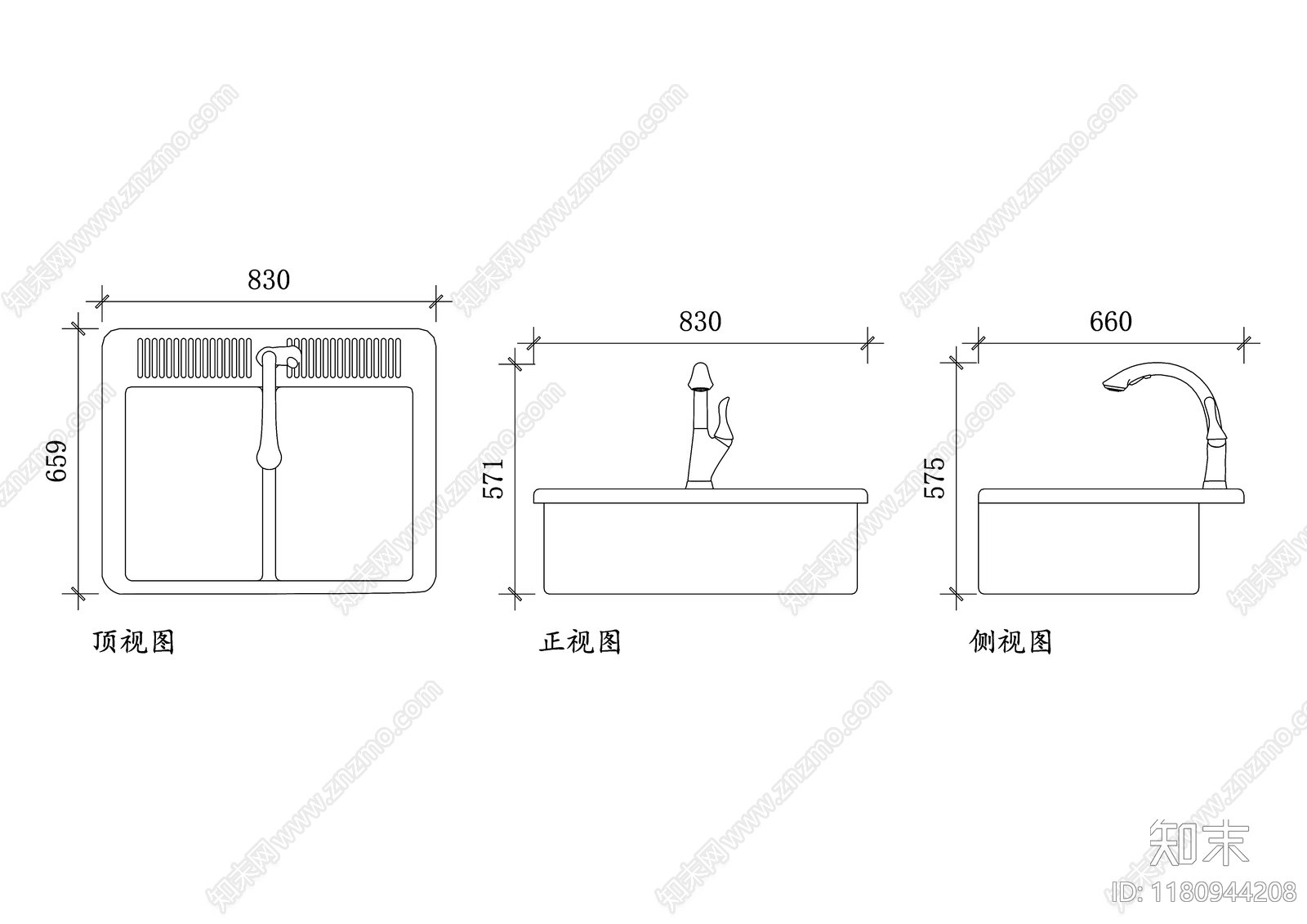 现代厨房设施cad施工图下载【ID:1180944208】