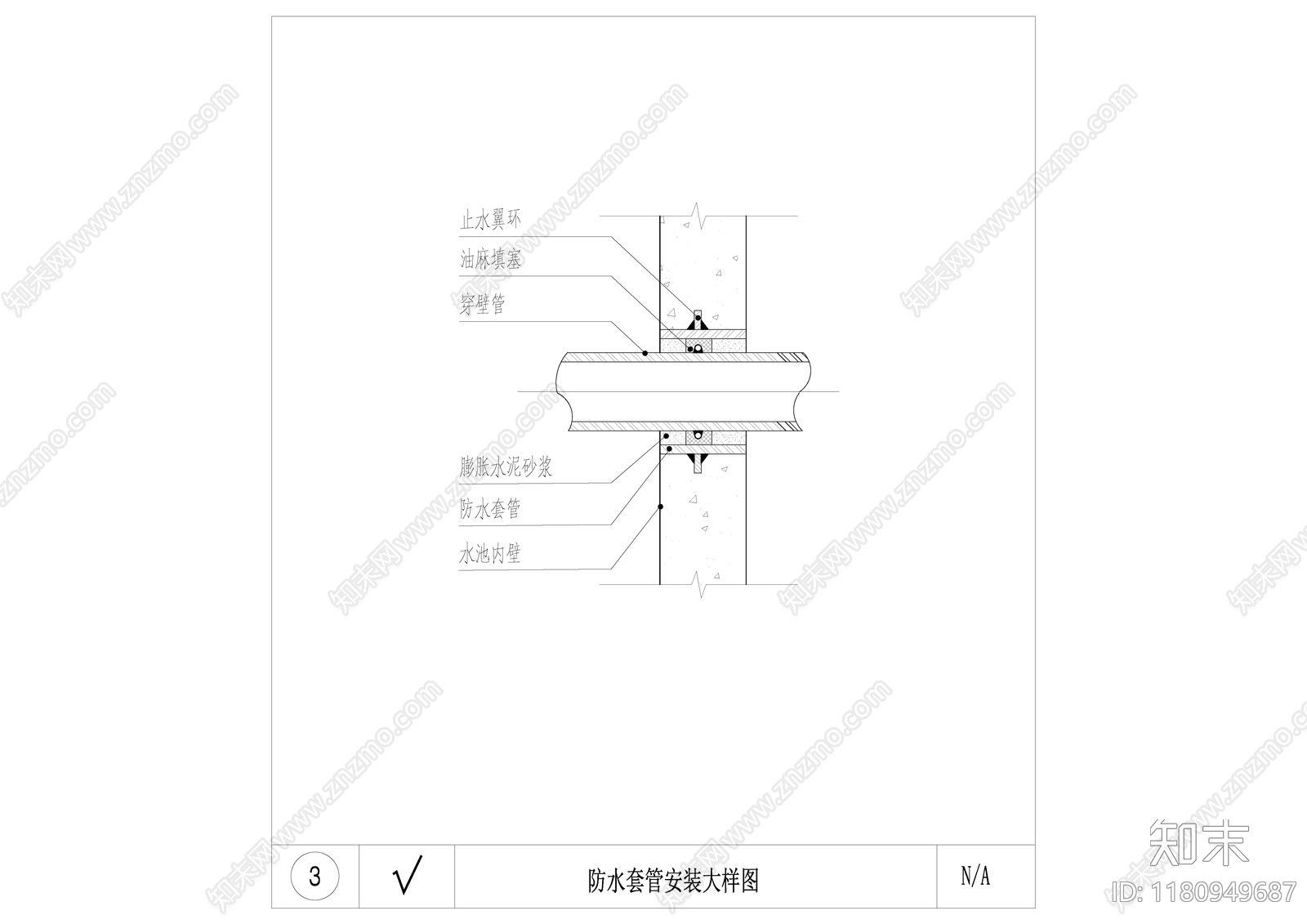 给排水节点详图cad施工图下载【ID:1180949687】