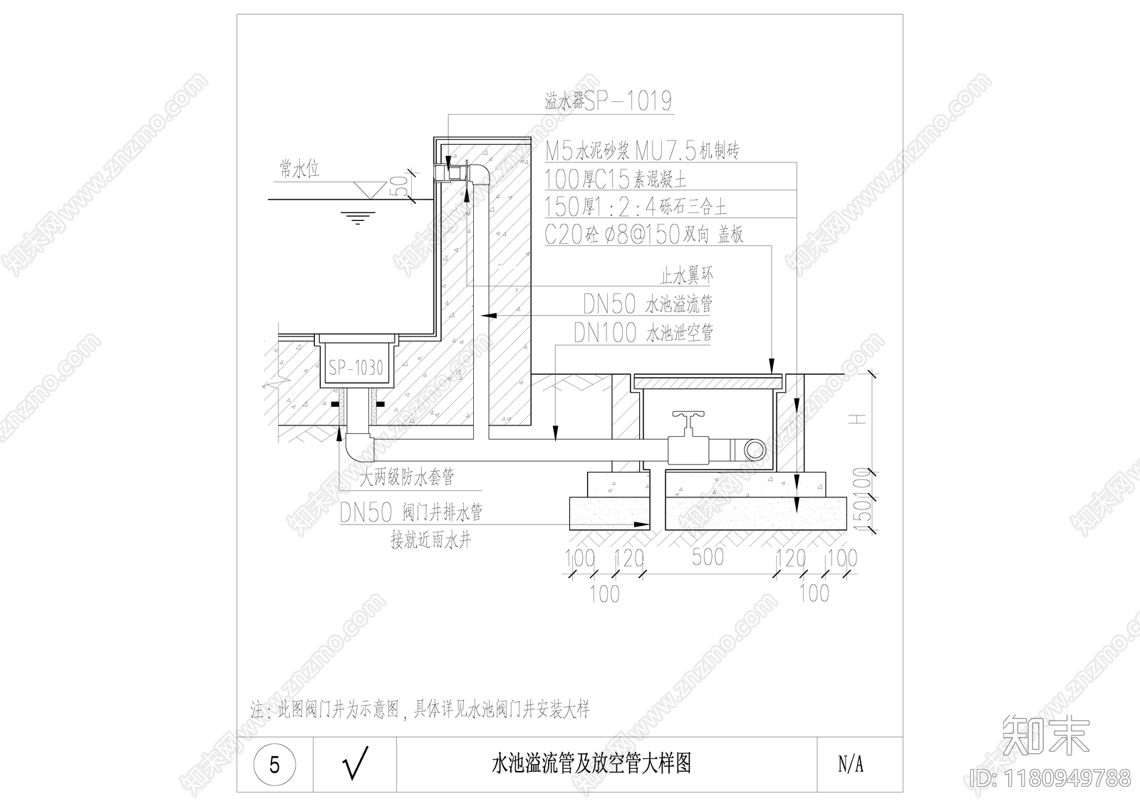 给排水节点详图cad施工图下载【ID:1180949788】