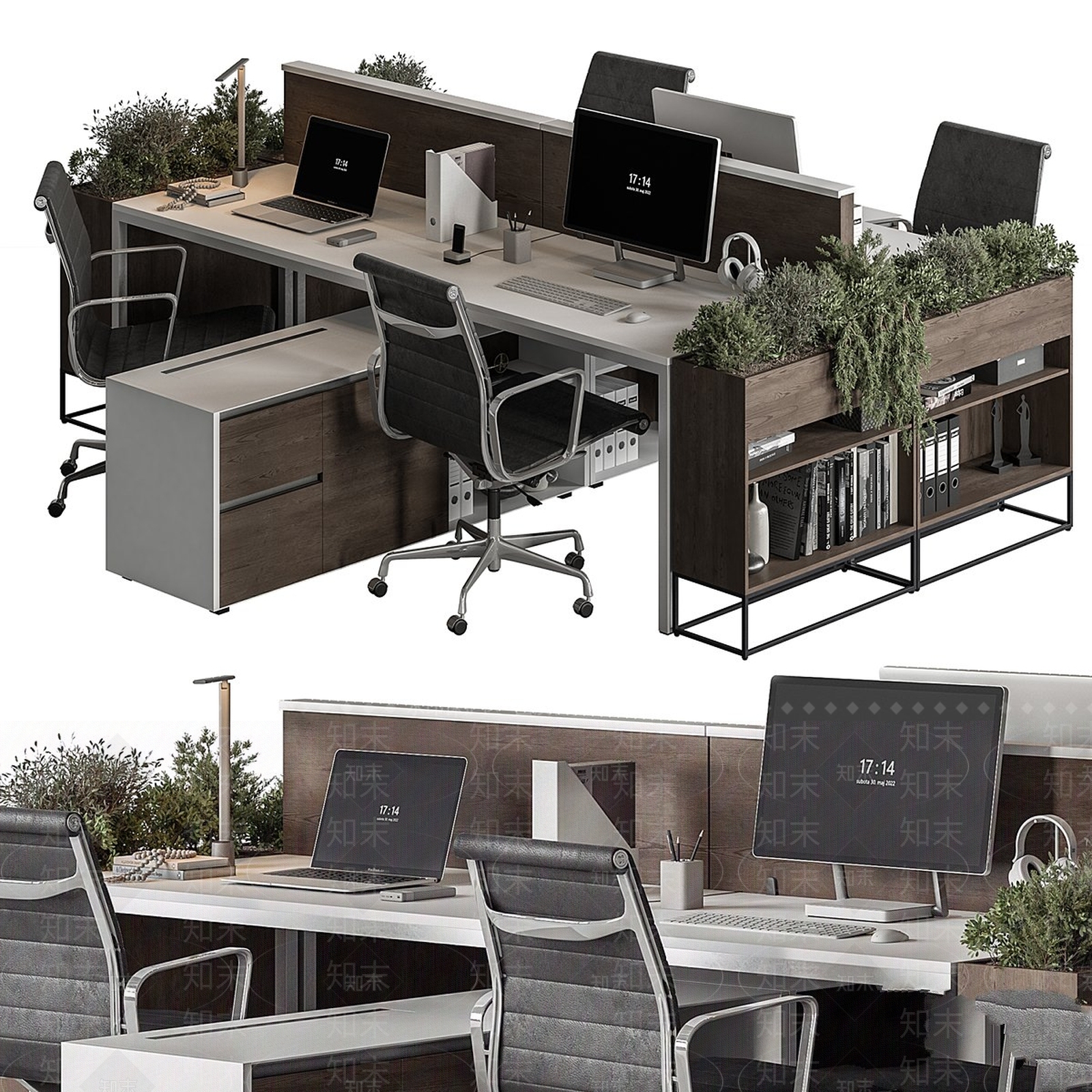 办公桌椅3D模型下载【ID:1180949939】