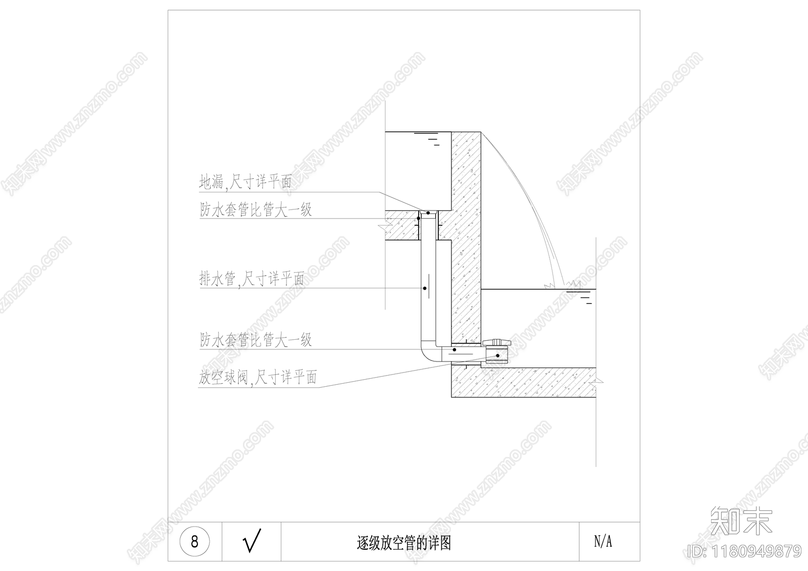 给排水节点详图cad施工图下载【ID:1180949879】