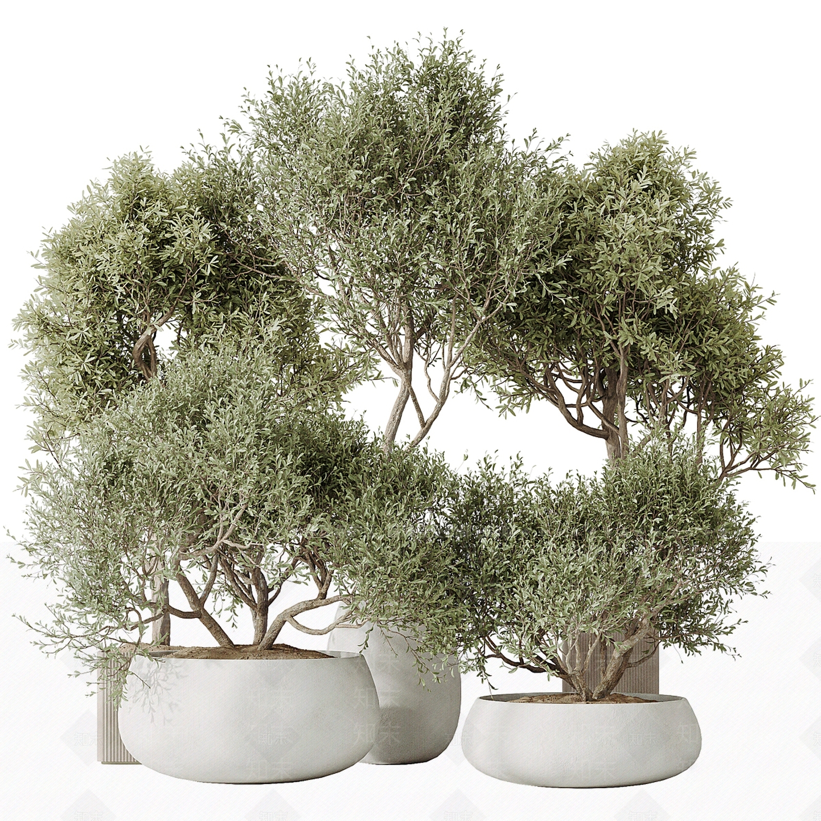 现代欧式花钵3D模型下载【ID:1180950633】