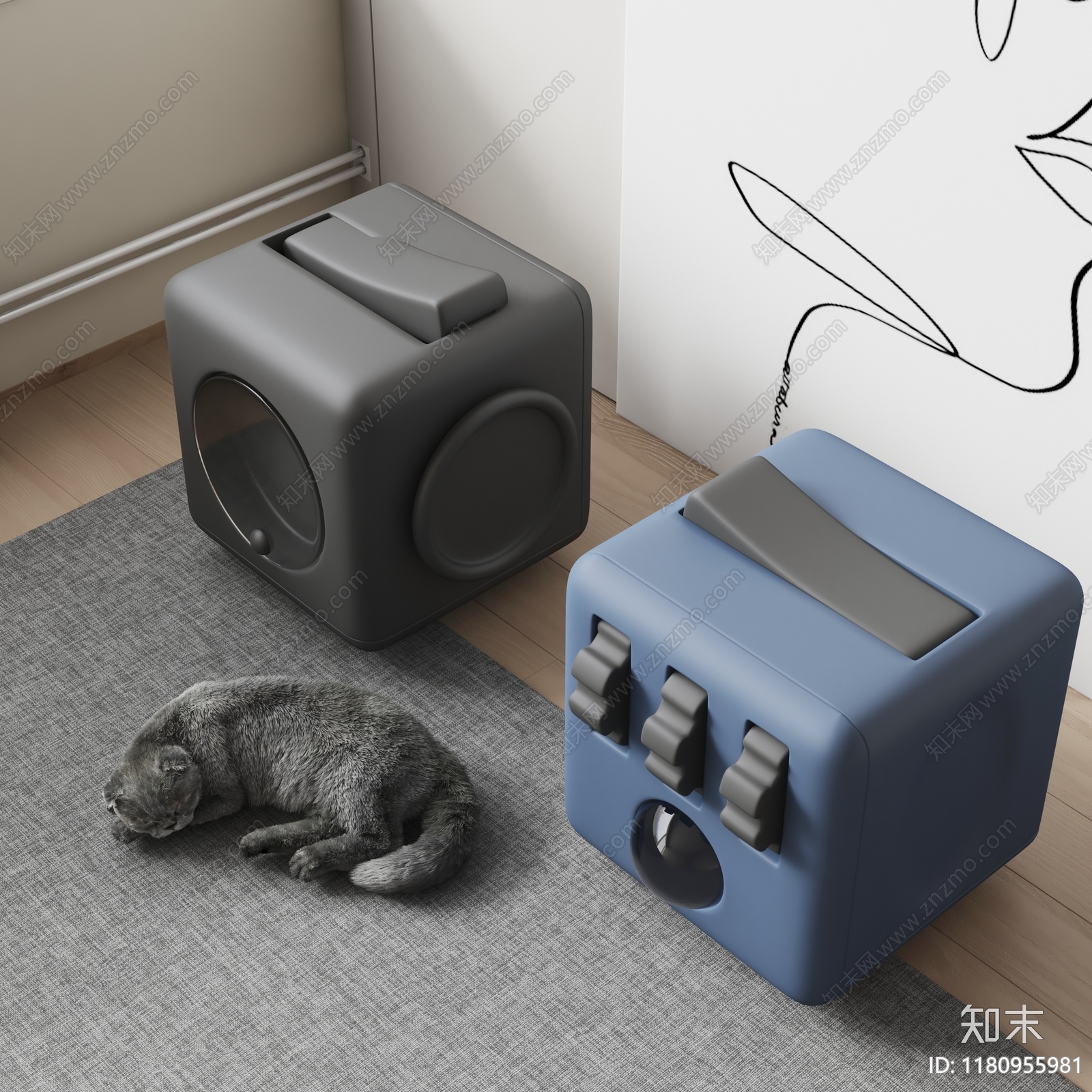 现代猫咪太空舱3D模型下载【ID:1180955981】