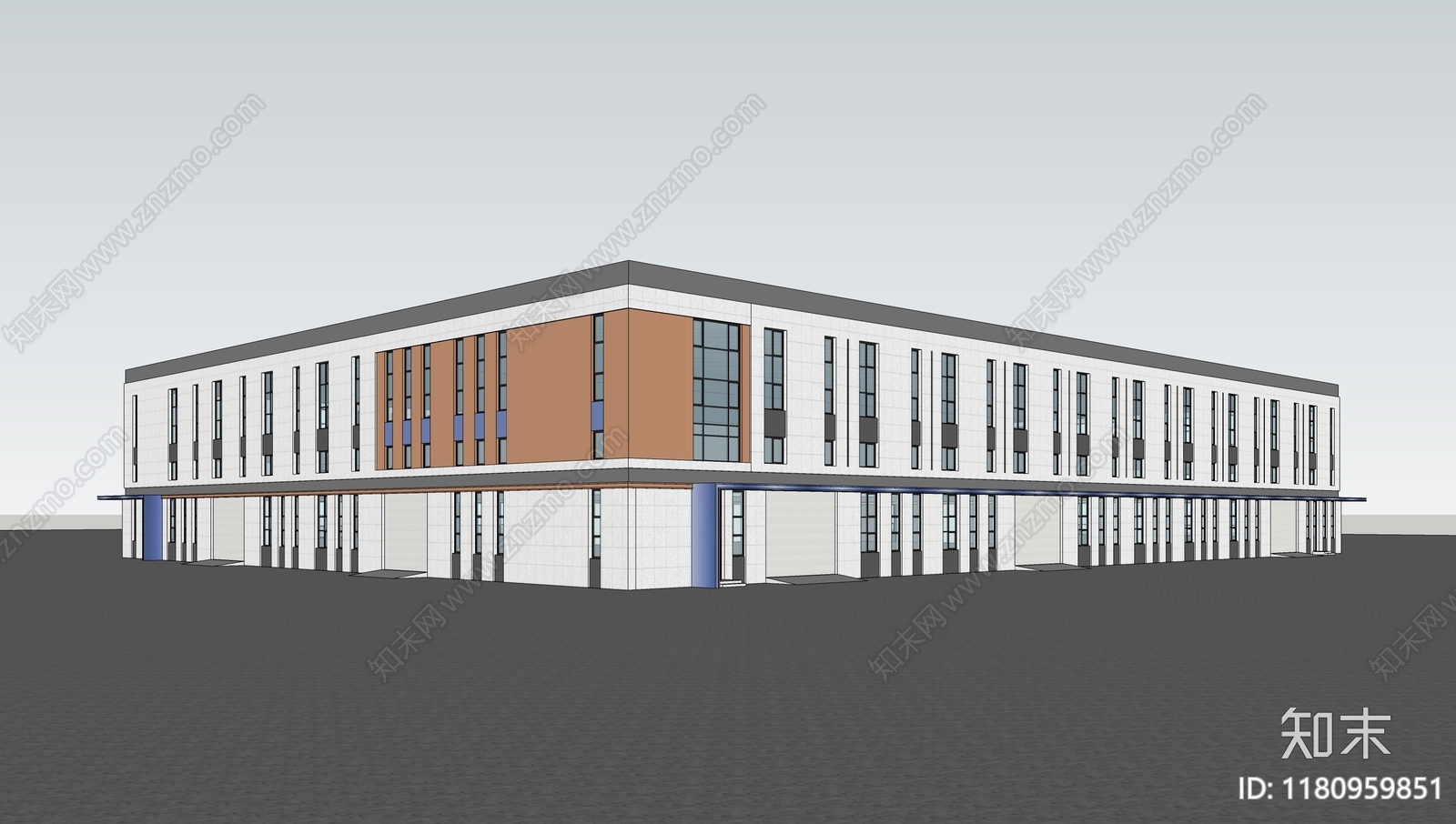 现代新中式厂房SU模型下载【ID:1180959851】
