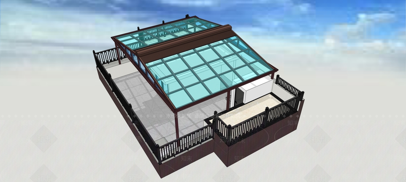 现代雨棚SU模型下载【ID:1180960302】