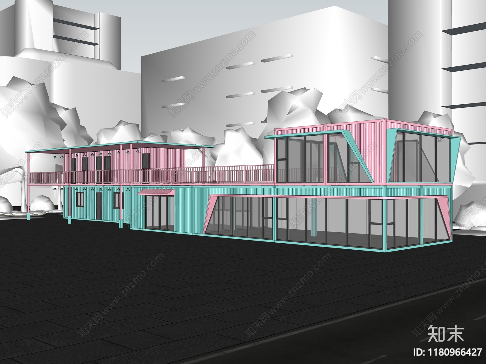 现代风格建筑SU模型下载【ID:1180966427】