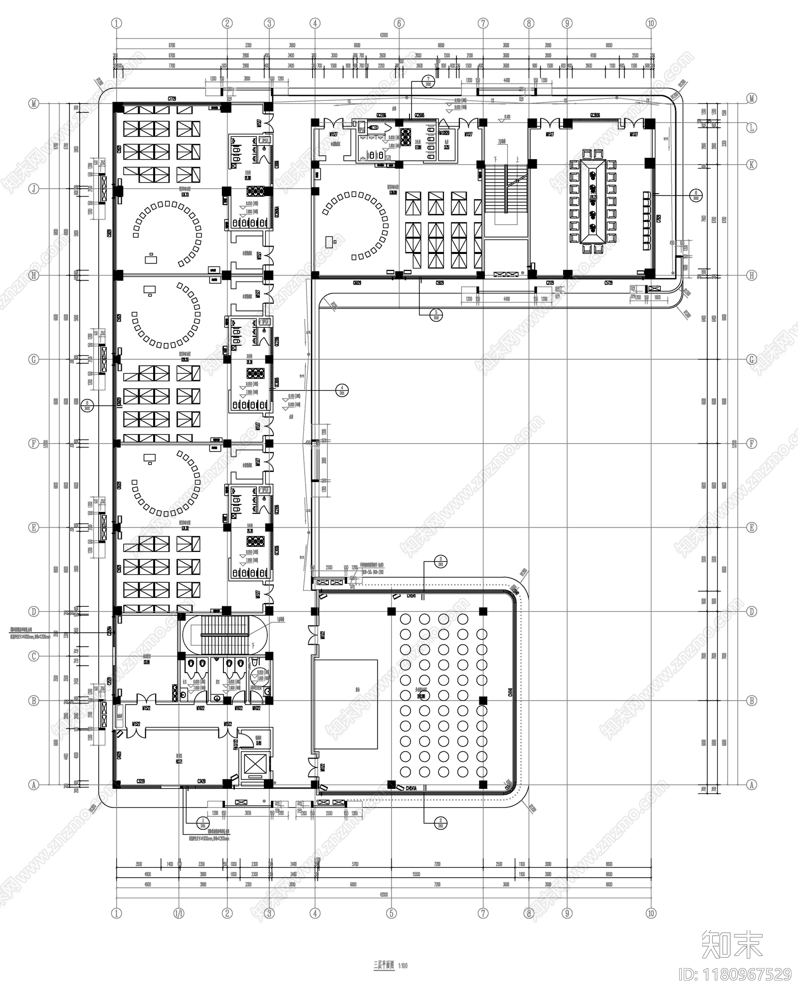 现代新中式幼儿园建筑cad施工图下载【ID:1180967529】