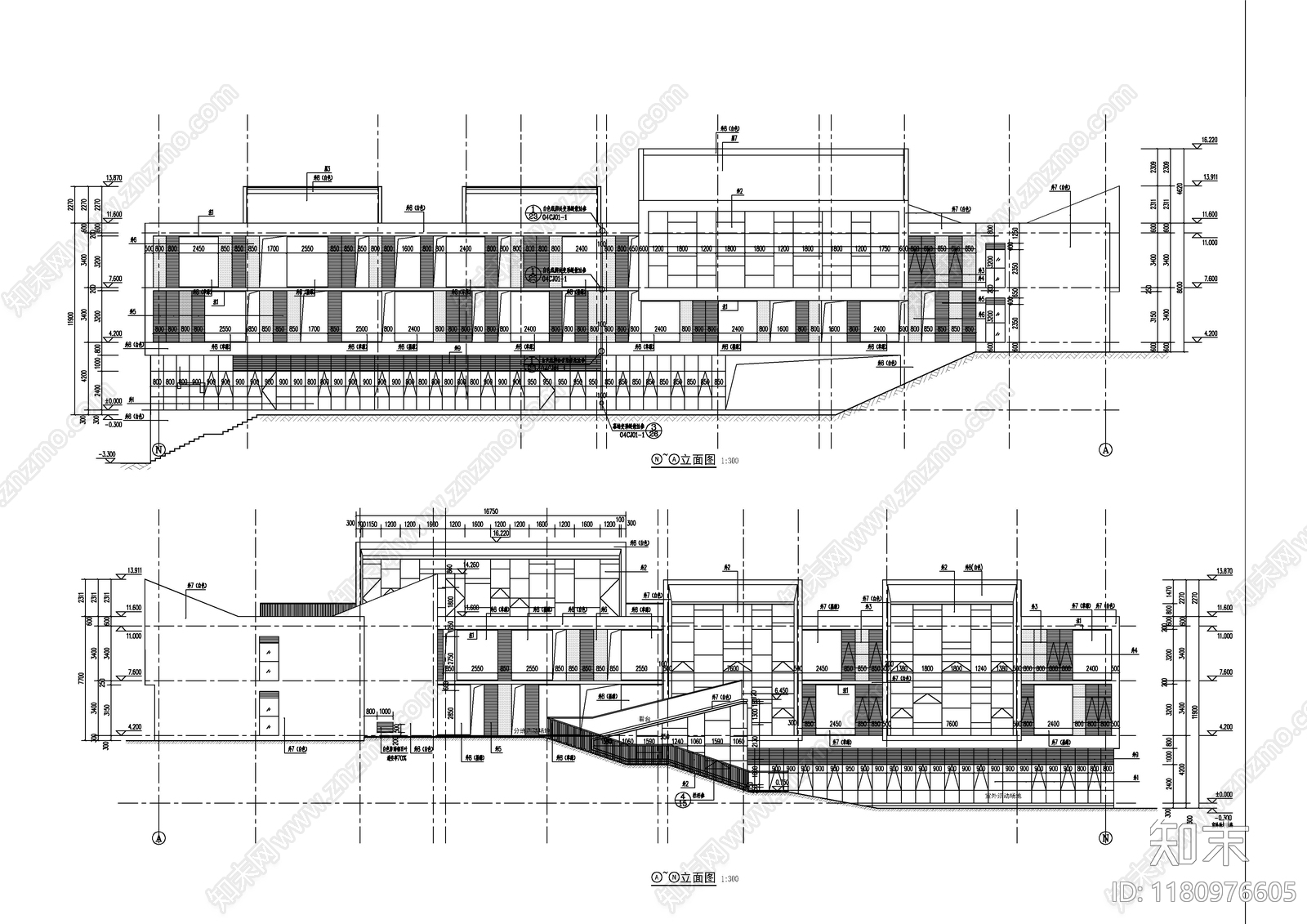 现代幼儿园建筑cad施工图下载【ID:1180976605】