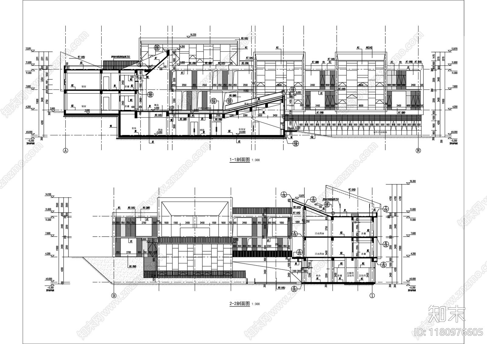 现代幼儿园建筑cad施工图下载【ID:1180976605】