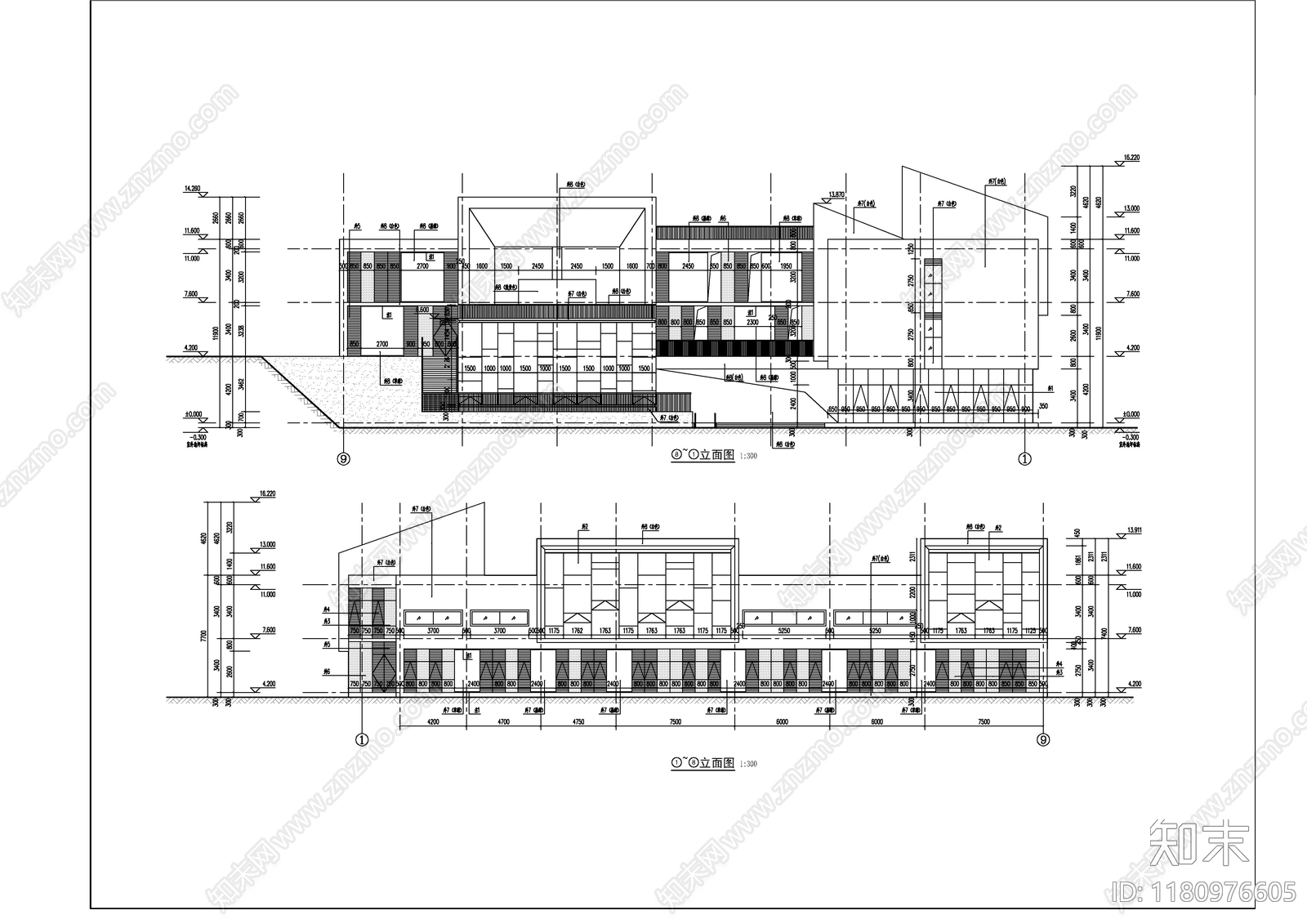 现代幼儿园建筑cad施工图下载【ID:1180976605】