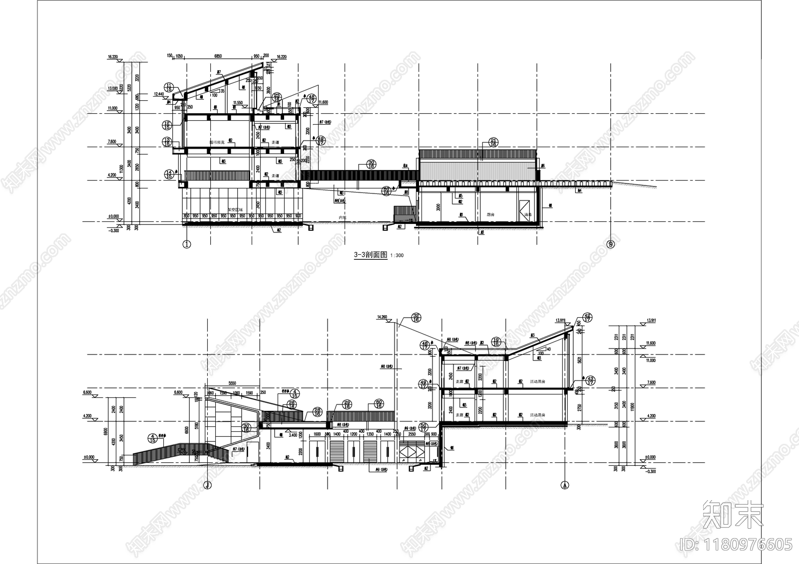 现代幼儿园建筑cad施工图下载【ID:1180976605】
