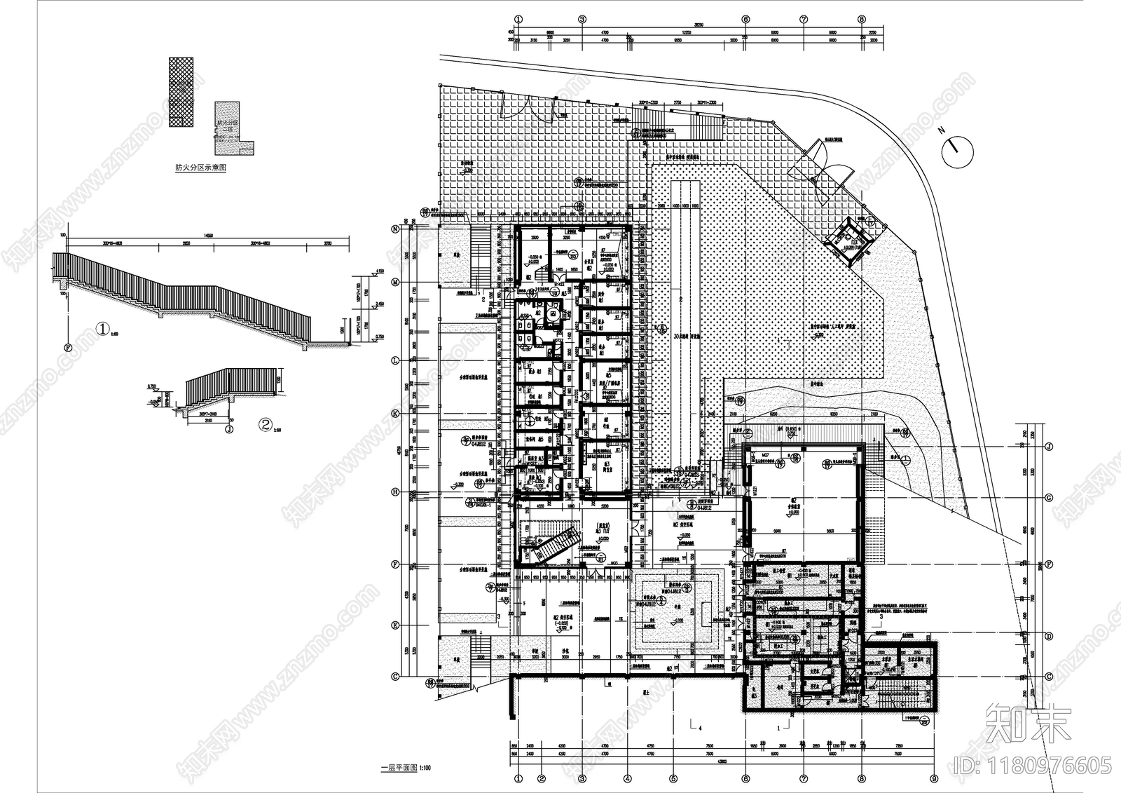 现代幼儿园建筑cad施工图下载【ID:1180976605】