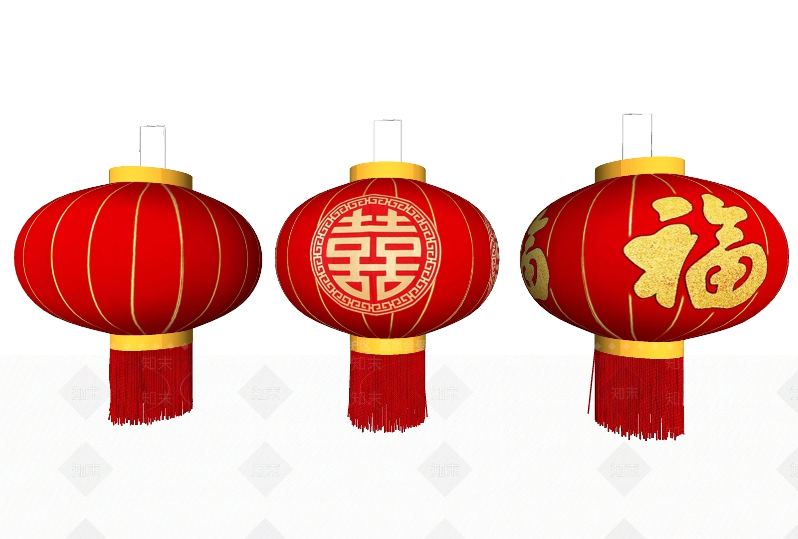中式灯笼SU模型下载【ID:1180980249】