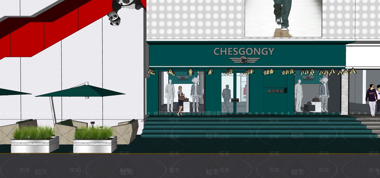 现代服装店SU模型下载【ID:1180980881】