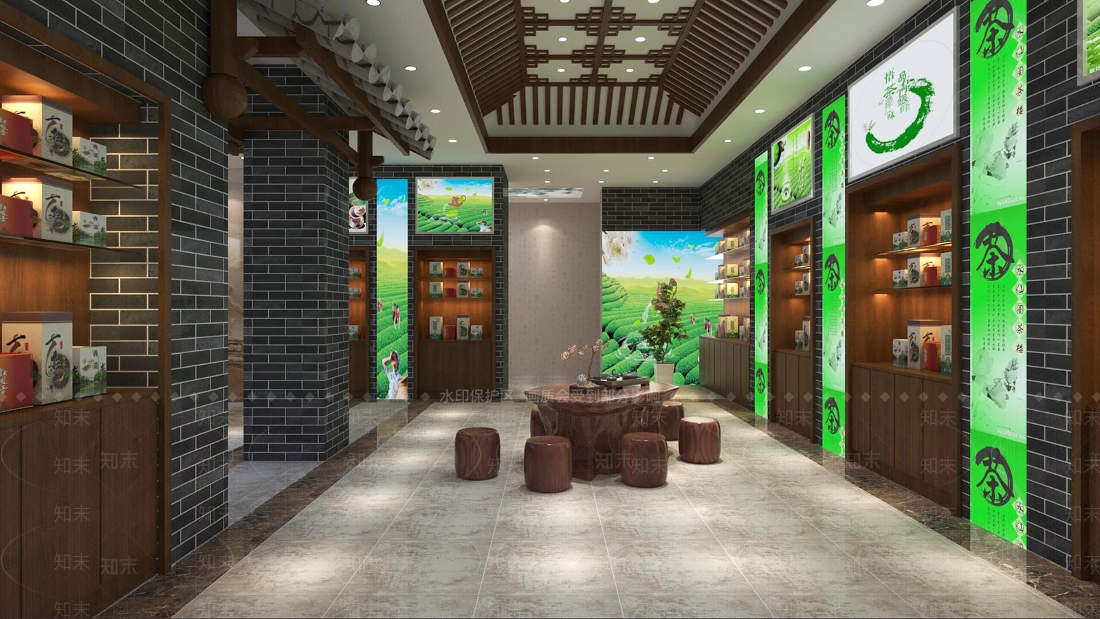 中式茶叶店3D模型下载【ID:1180982812】