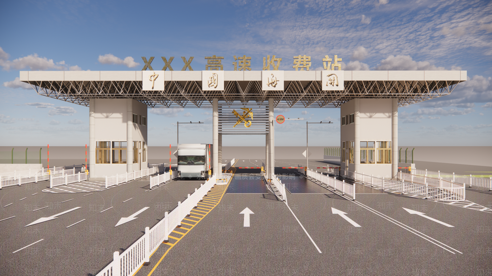 现代收费站SU模型下载【ID:1180986064】