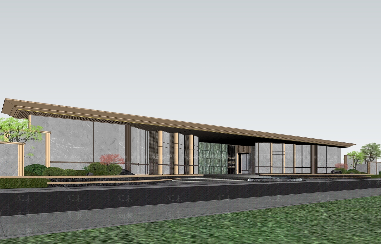 现代小区建筑SU模型下载【ID:1181005094】