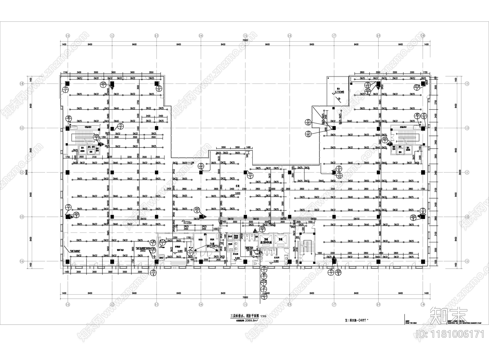 给排水图cad施工图下载【ID:1181006171】