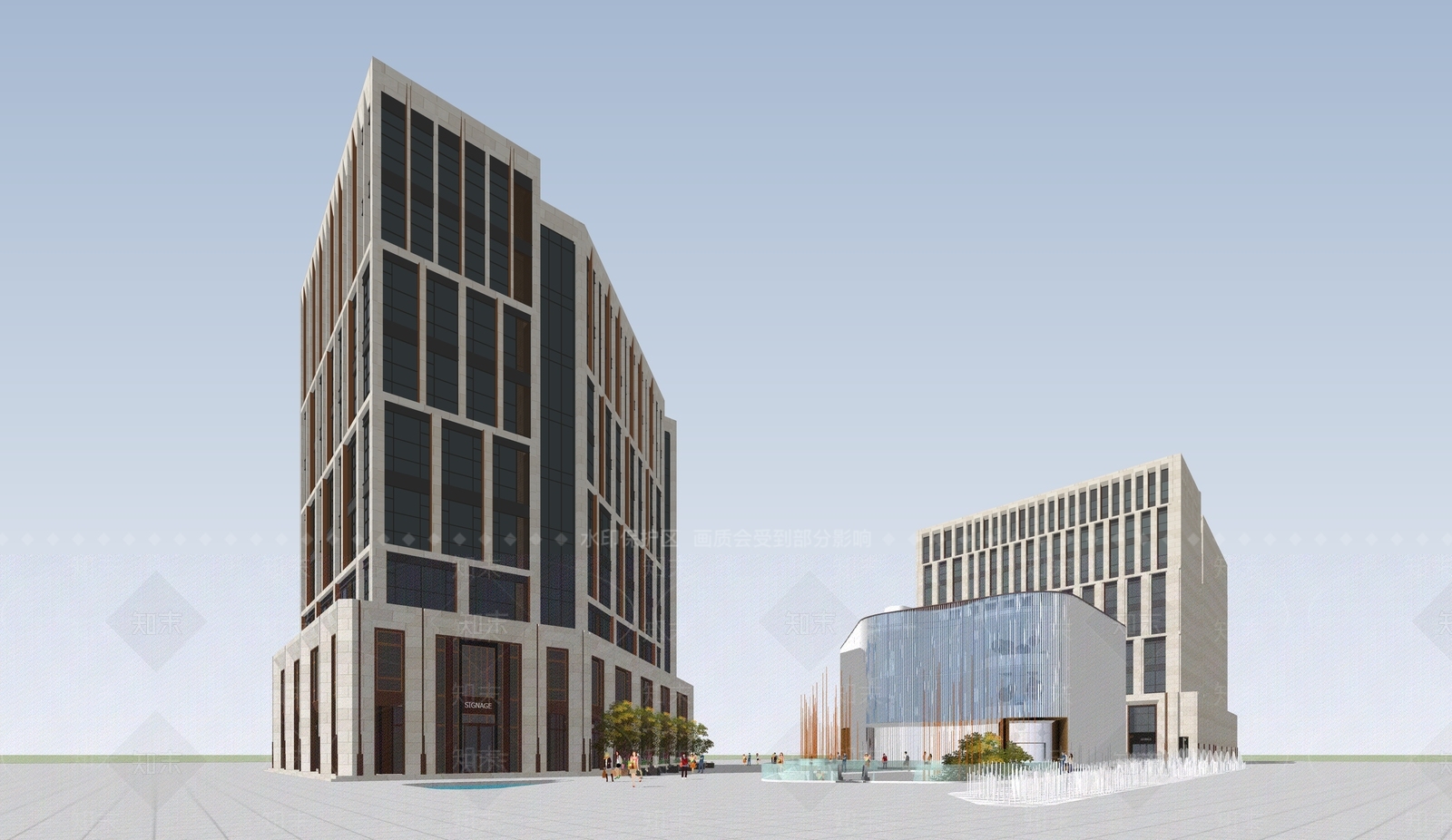 现代小公建SU模型下载【ID:1181011611】