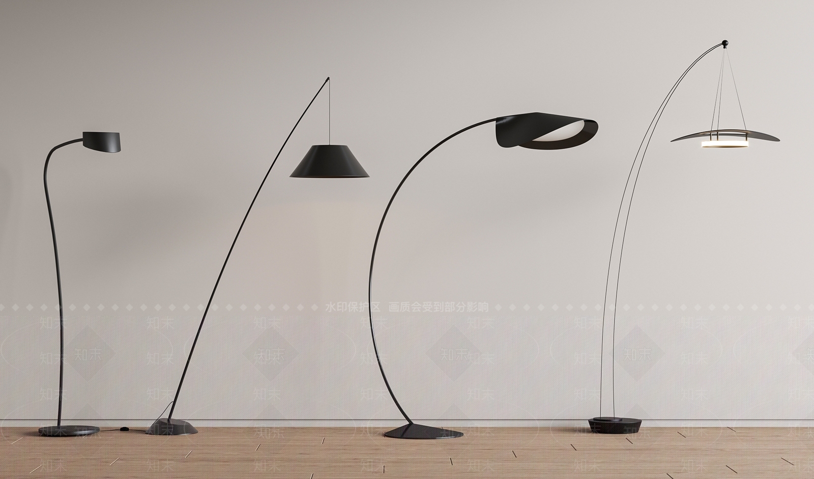 现代落地灯SU模型下载【ID:1181013202】