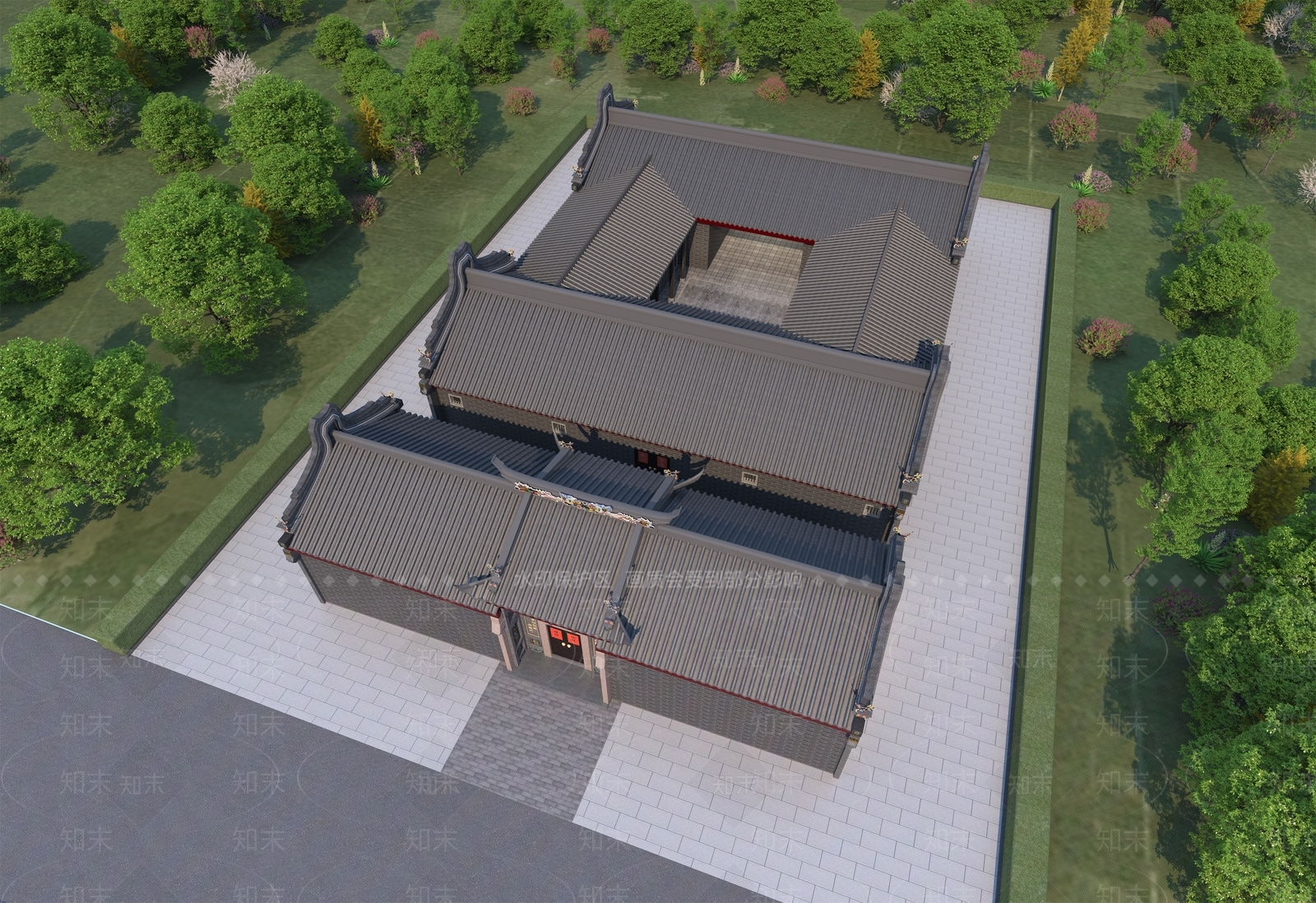 中式古建3D模型下载【ID:1181013640】