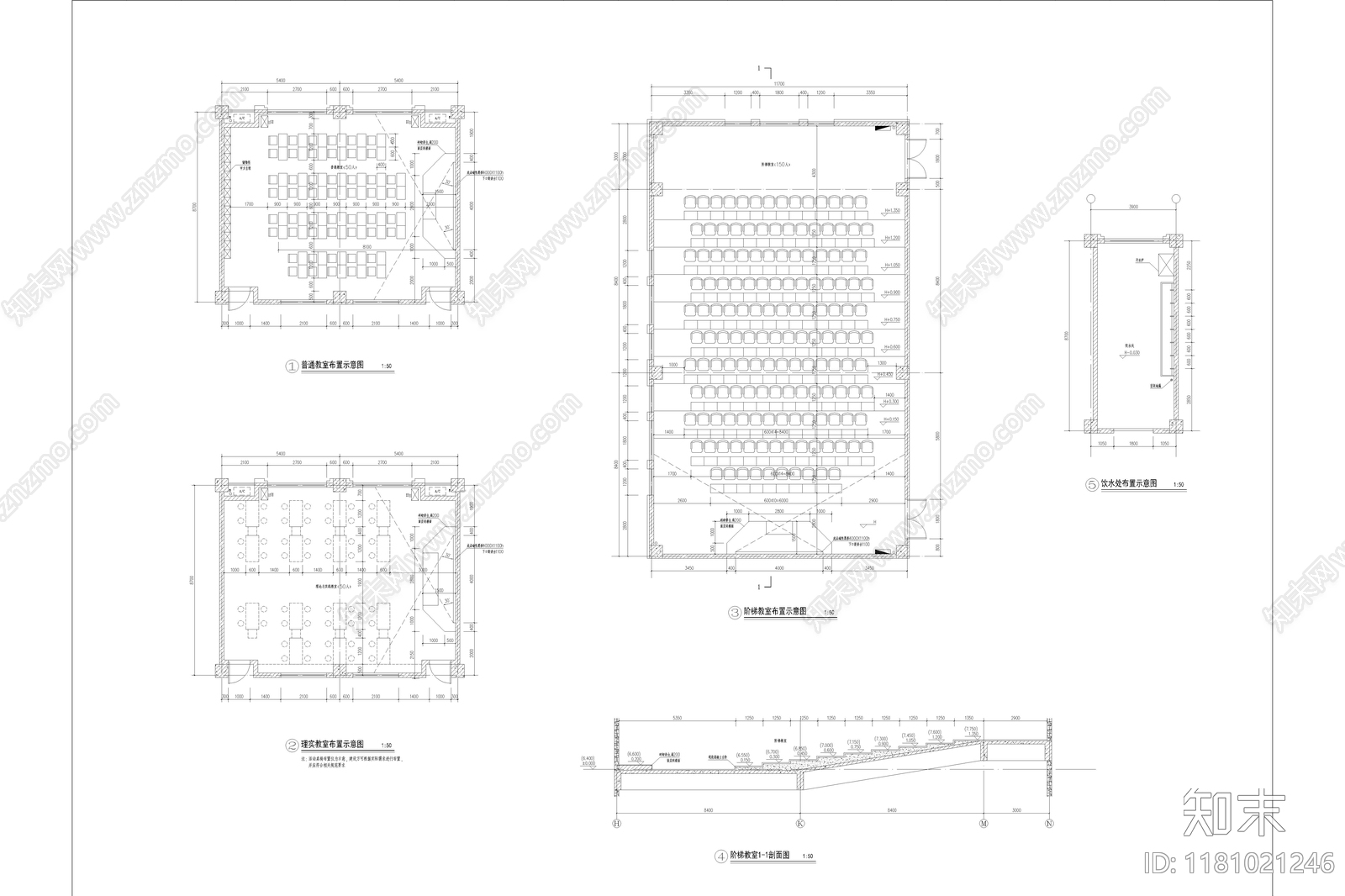 现代简约学校建筑施工图下载【ID:1181021246】