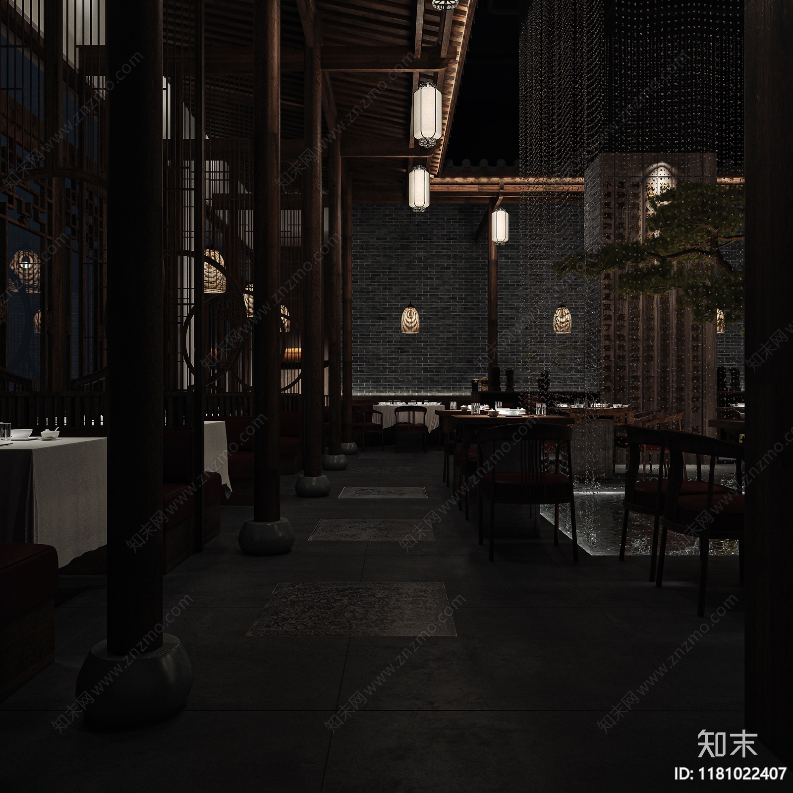 中式餐饮3D模型下载【ID:1181022407】