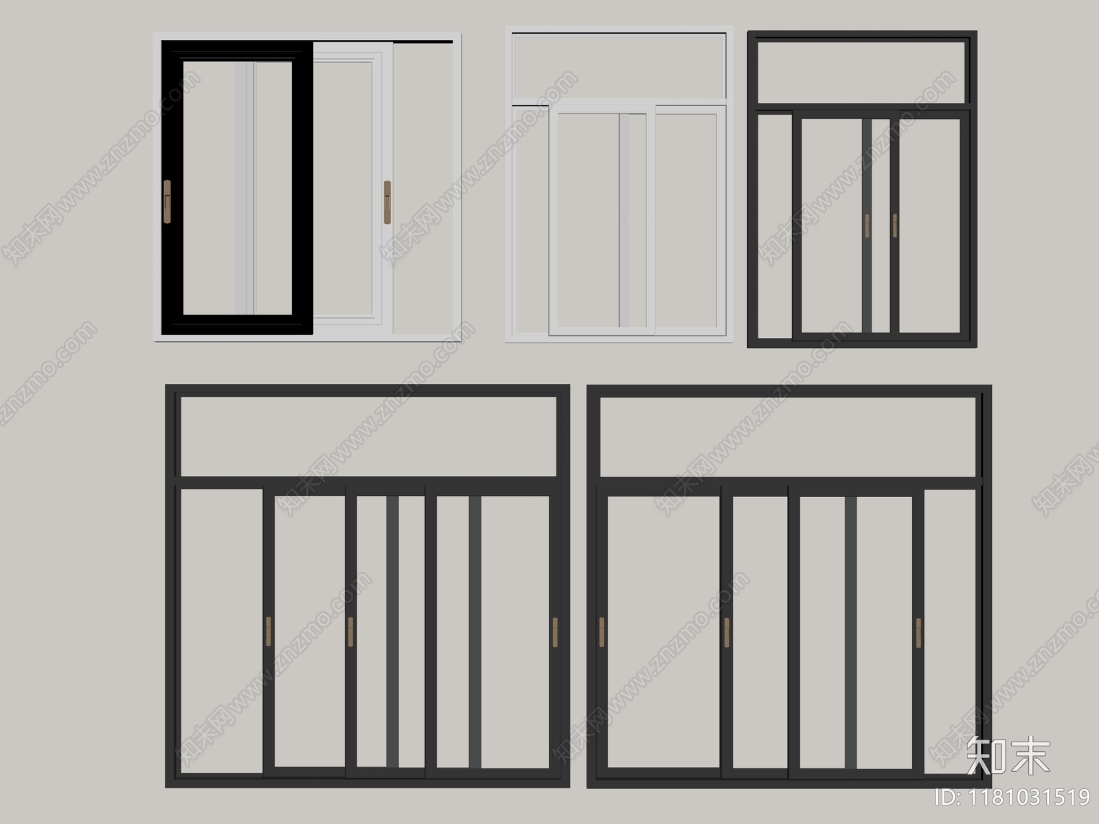 现代推拉窗SU模型下载【ID:1181031519】