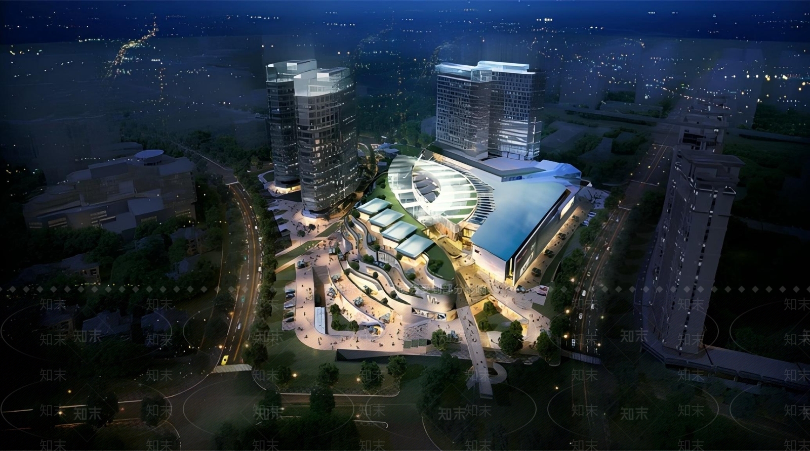 现代商场建筑SU模型下载【ID:1181031631】