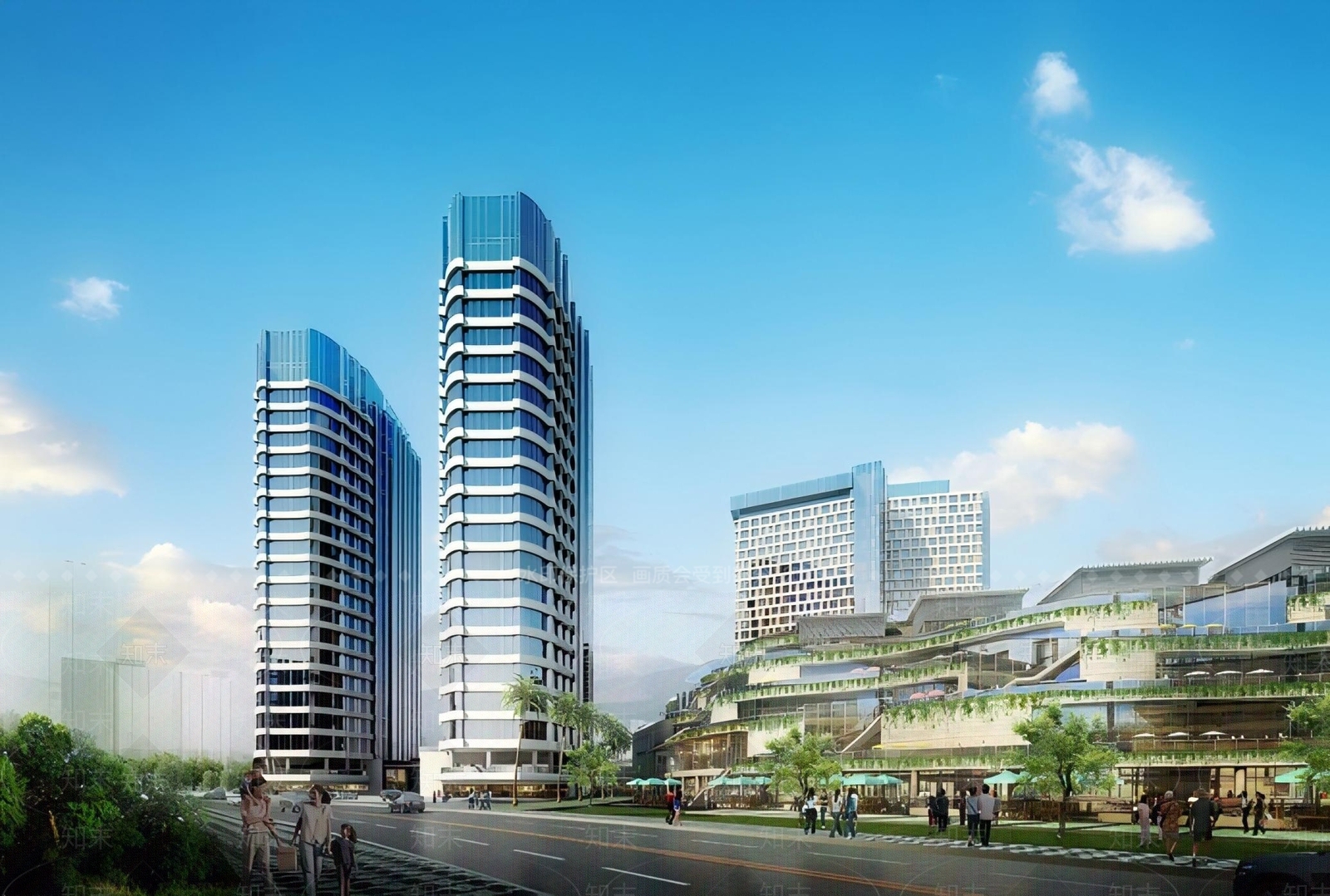 现代商场建筑SU模型下载【ID:1181031631】
