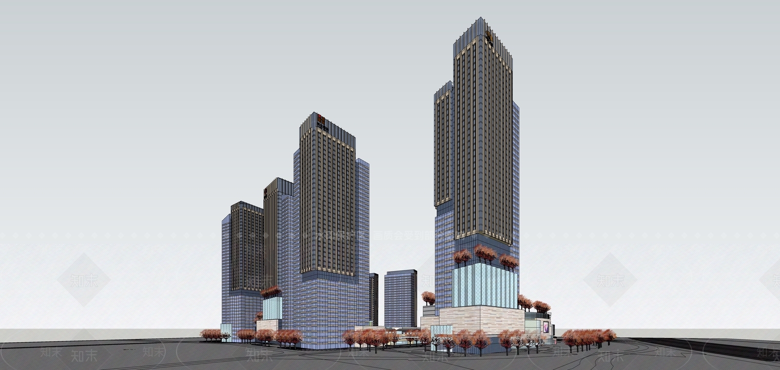 现代商场建筑SU模型下载【ID:1181032826】