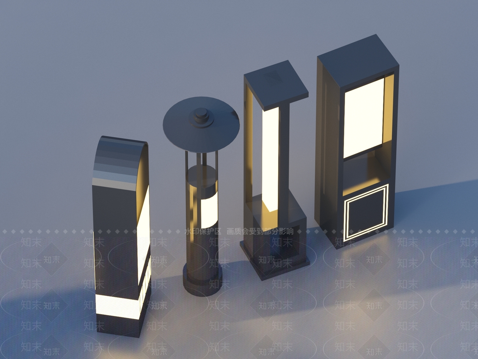 现代其他户外灯3D模型下载【ID:1181033573】