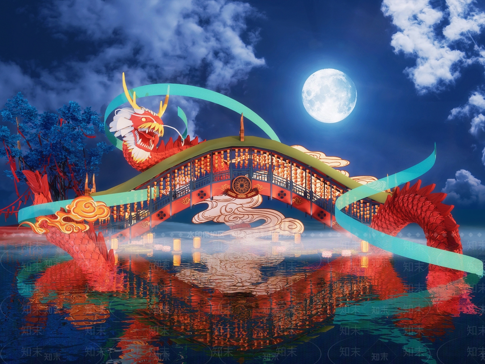 现代新中式廊架3D模型下载【ID:1181269217】