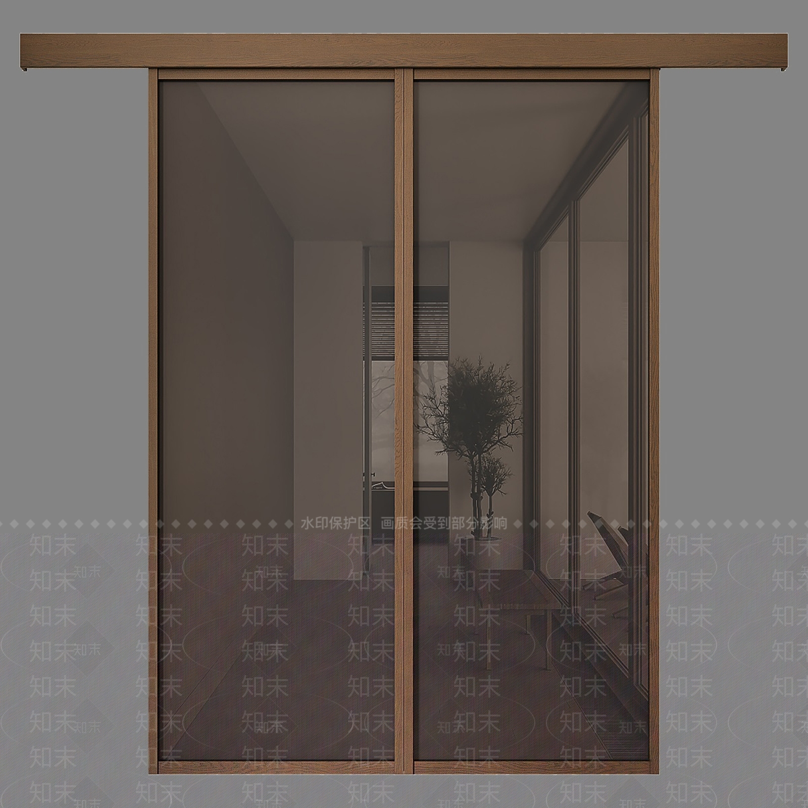 禅意侘寂推拉门3D模型下载【ID:1181040074】